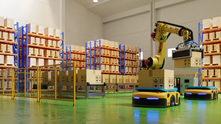 RFID inventory scanning inside a warehouse powered by 1XA ERP automation system